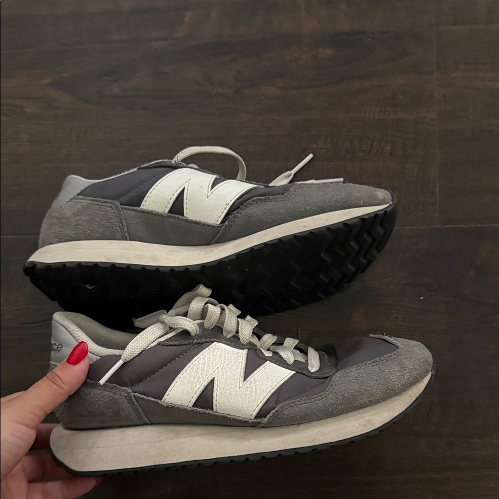 New Balance Gray and White Sneakers